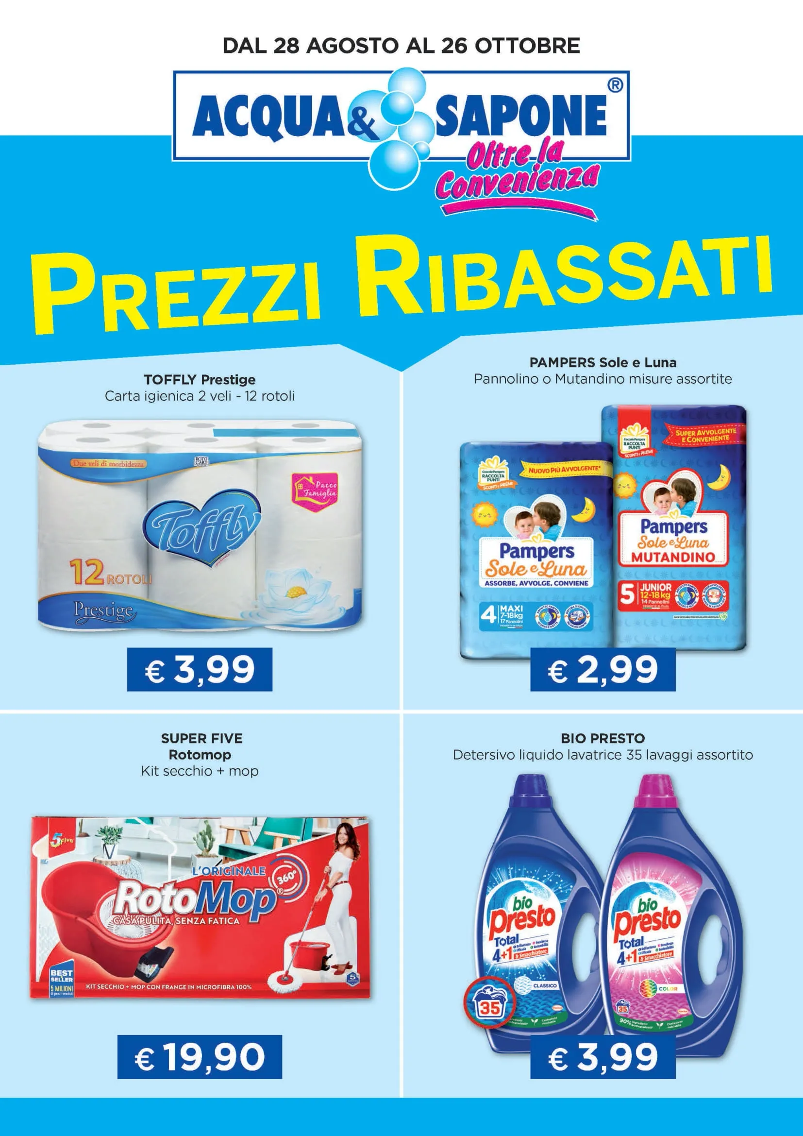Volantino Acqua e Sapone Prezzi Ribassati dal 28/08 al 26/10/2025