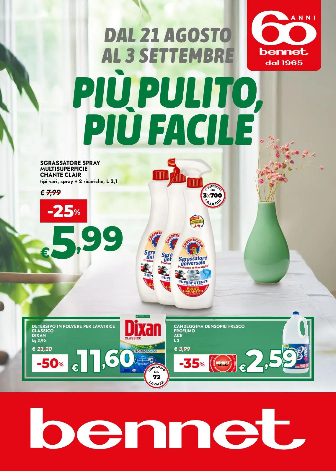 Volantino Bennet Più Pulito Più facile dal 21/08 al 3/09/2025
