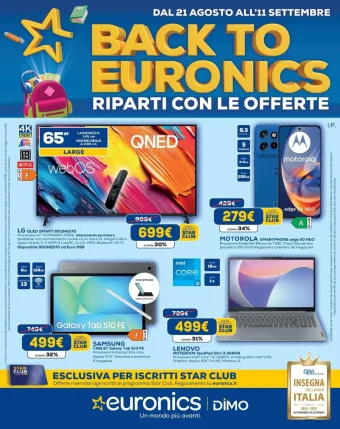 Volantino Euronics Dimo offerte in corso fino all’11/09/2025