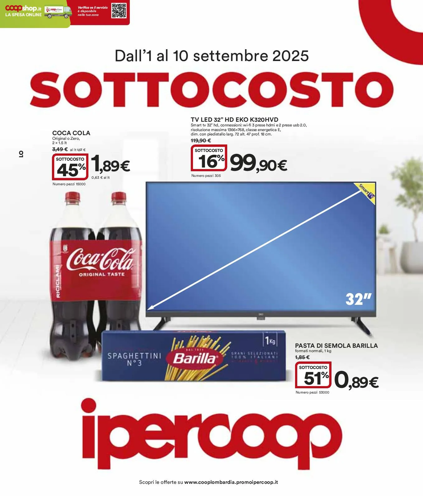 Volantino Ipercoop Speciale Sottocosto dal 1 al 10/09/2025