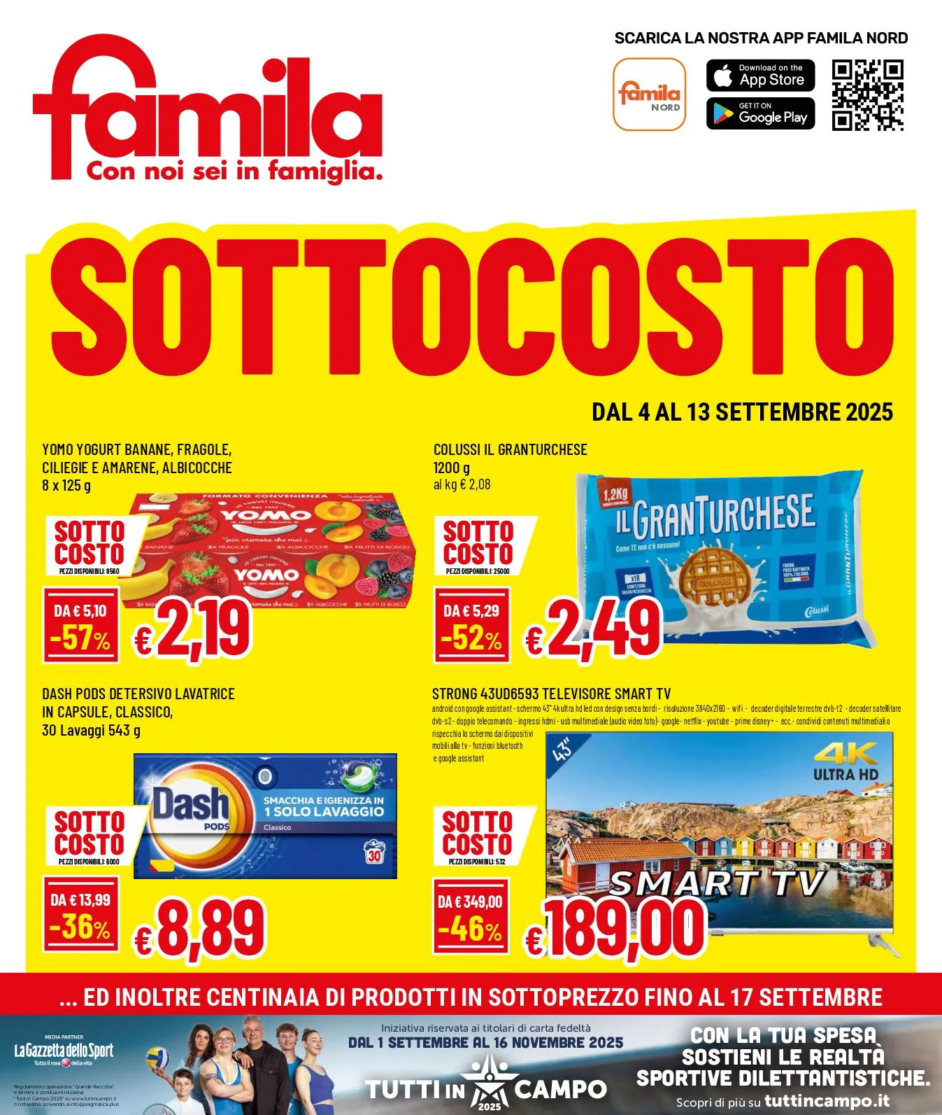 Volantino Famila Offerte Sottocosto dal 4 al 13/09/2025