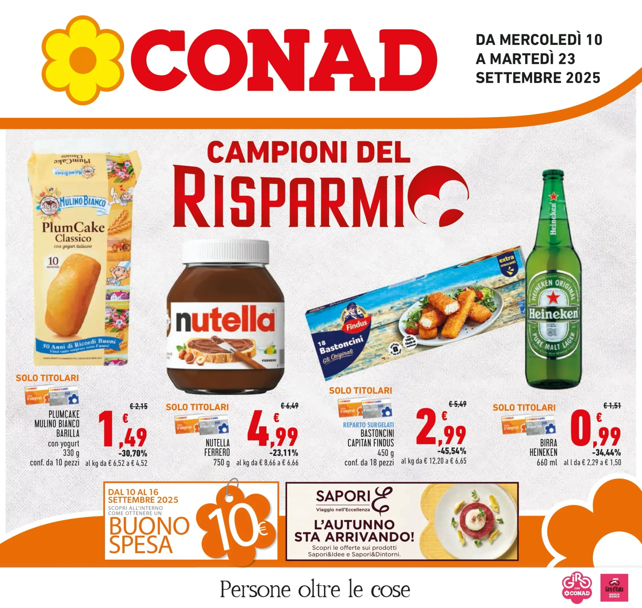 Volantino Conad Campioni del Risparmio fino al 23 dal 10/09/2025