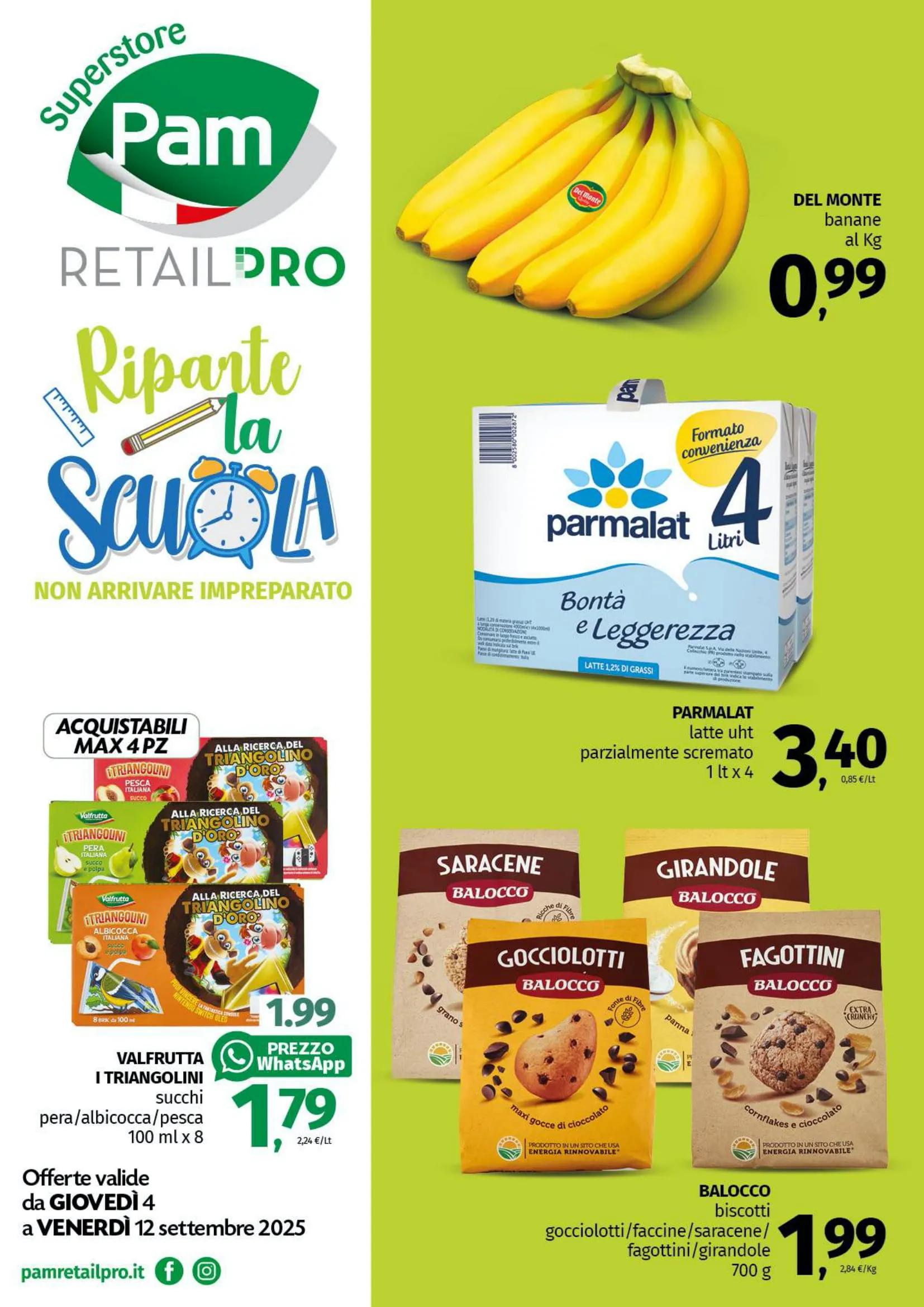 Volantino Pam Superstore Riparte la Scuola dal 4 al 12/09/2025