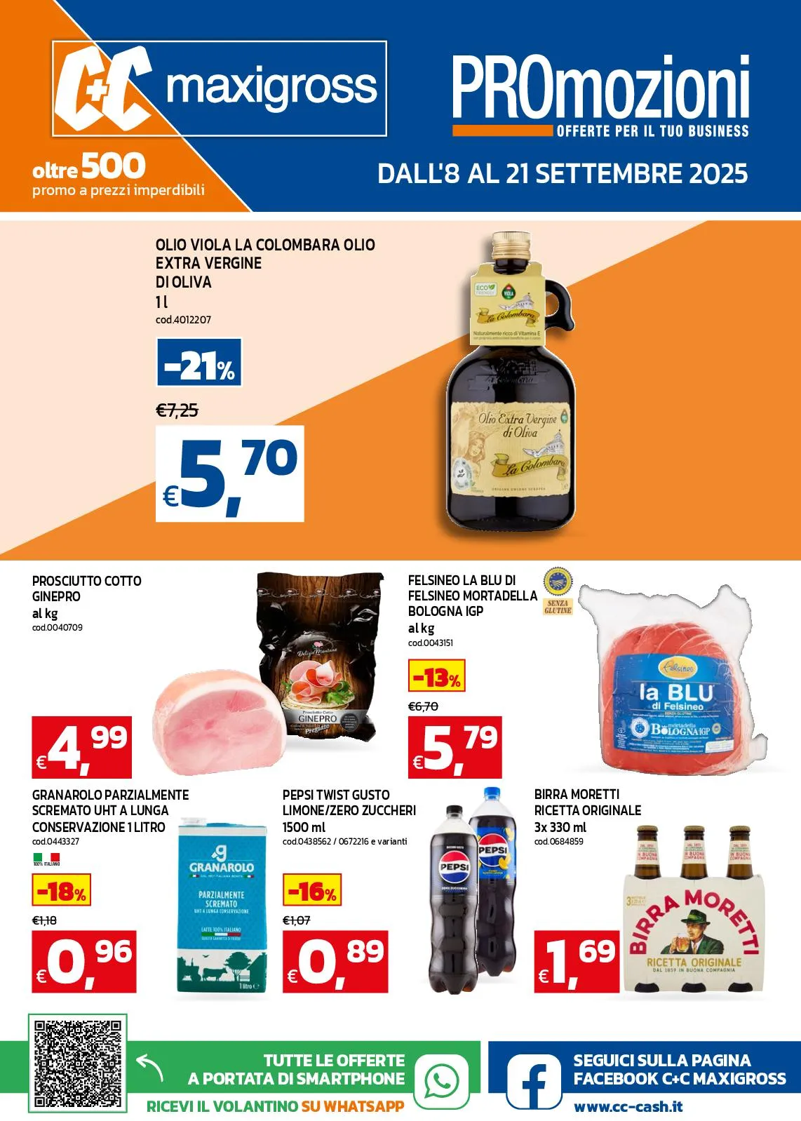 Volantino C+C Maxigross Promozioni dall’8 al 21/09/2025