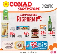 Volantino Conad Superstore Risparmio fino al 23 dal 10/09/2025