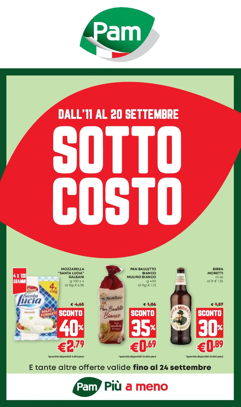 Volantino Pam Sottocosto dall’11 al 24/09/2025