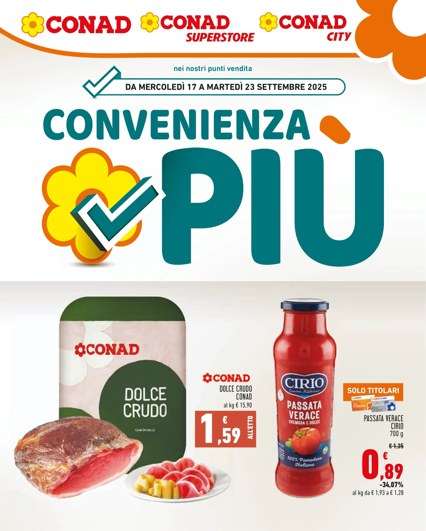 Volantino Conad Convenienza Più fino al 23 dal 17/09/2025