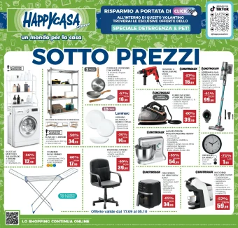 Volantino HappyCasa Sottoprezzi fino al 5/10 dal 17/09/2025