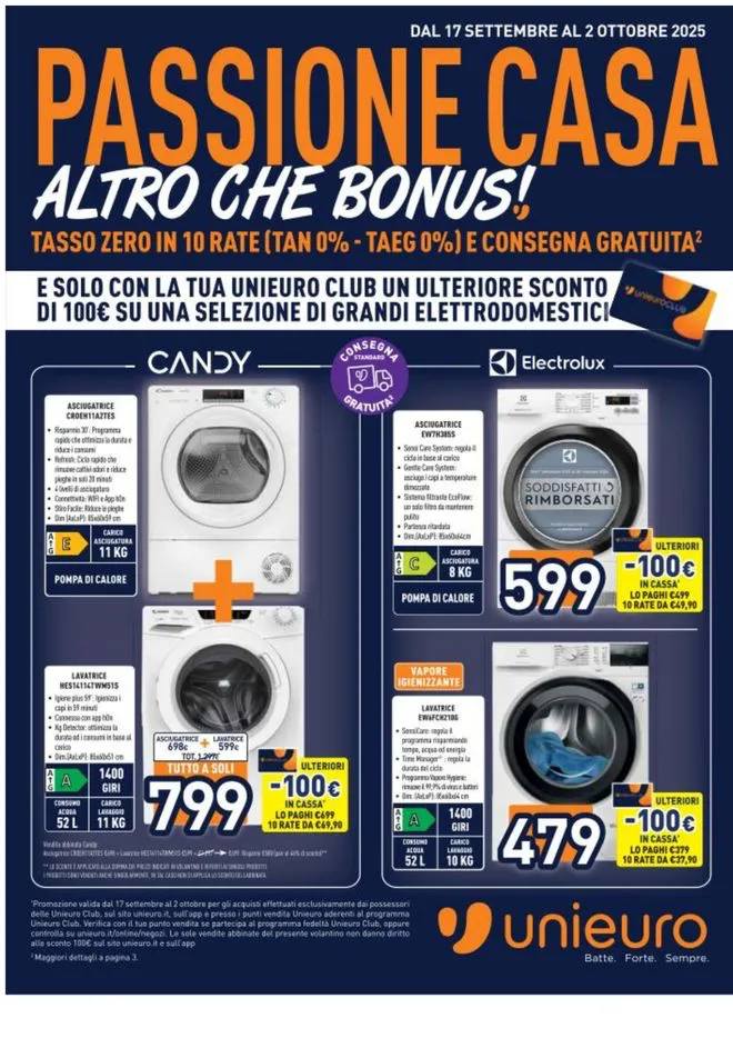 Volantino Unieuro Passione Casa dal 17/09 al 2/10/2025