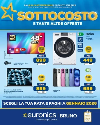 Volantino Euronics Bruno Sottocosto dal 12 al 24/09/2025