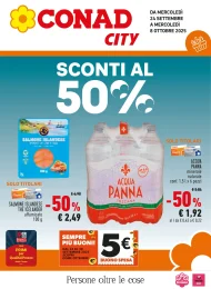 Volantino Conad City Sconti al 50% fino all’8/10 dal 24/09/2025