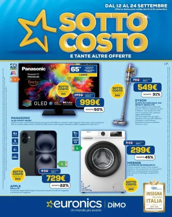 Volantino Euronics Dimo Sottocosto dal 12 al 24/09/2025
