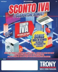 Volantino Trony Sconto Iva valido dal 2 al 16/10/2025