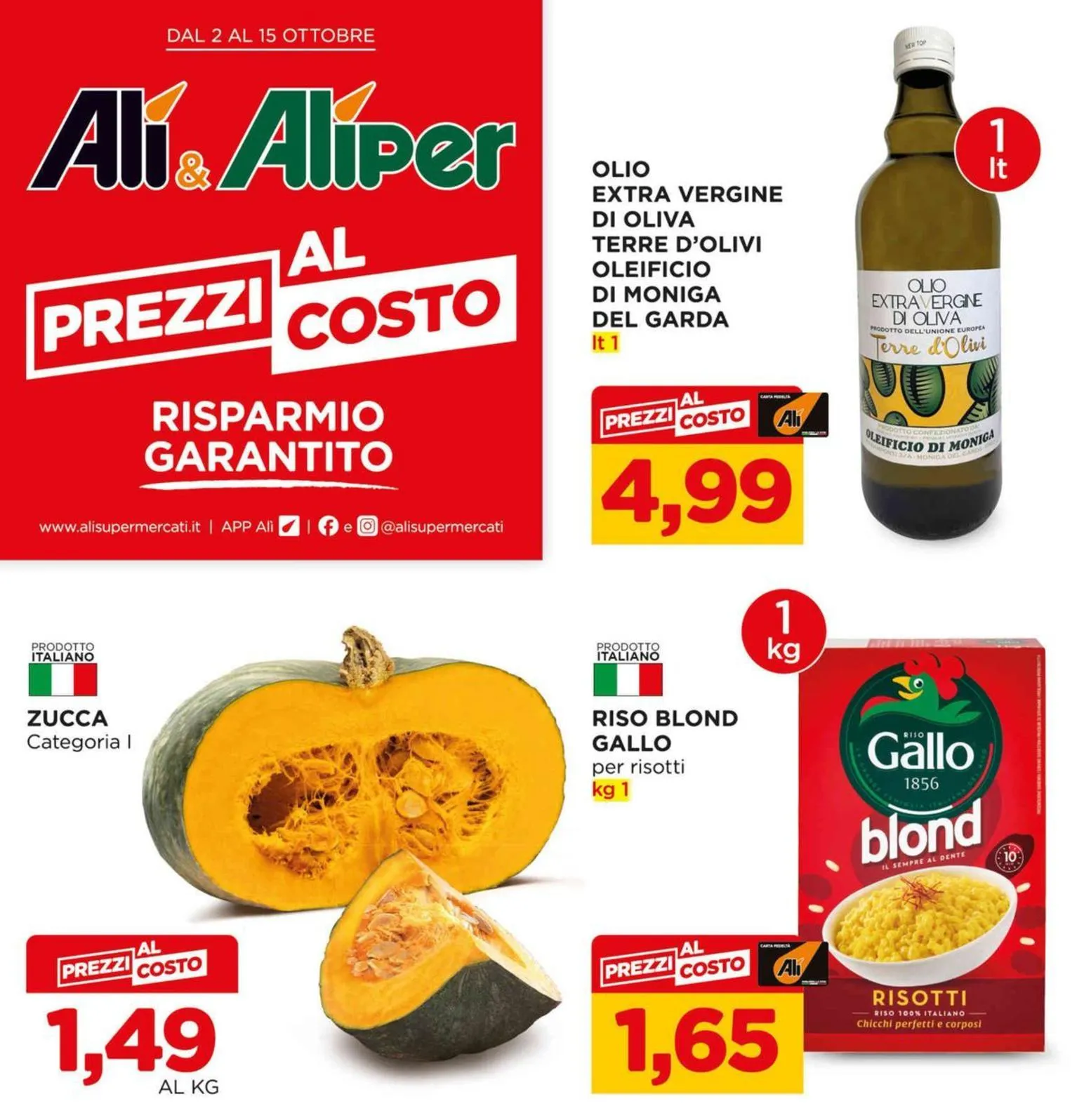Volantino Alì e Aliper Prezzi al Costo dal 2 al 15/10/2025