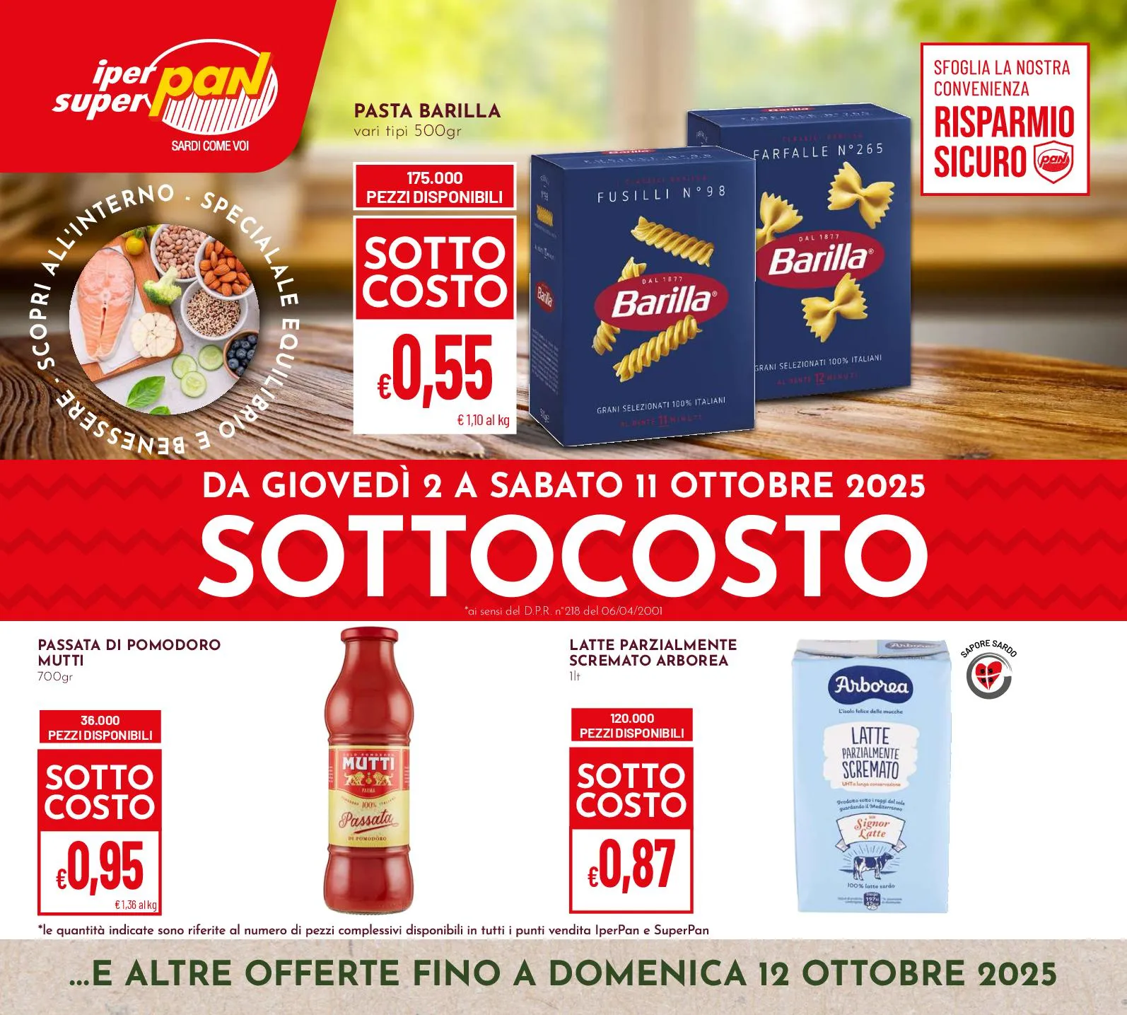 Volantino Pan/IperPan Sottocosto valido dal 2 al 12/10/2025