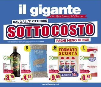 Volantino Il Gigante Offerte Sottocosto dal 2 all’11/10/2025