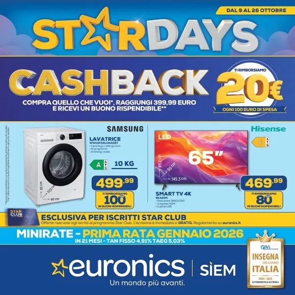 Volantino Euronics Star Days Halloween dal 9 al 26/10/2025
