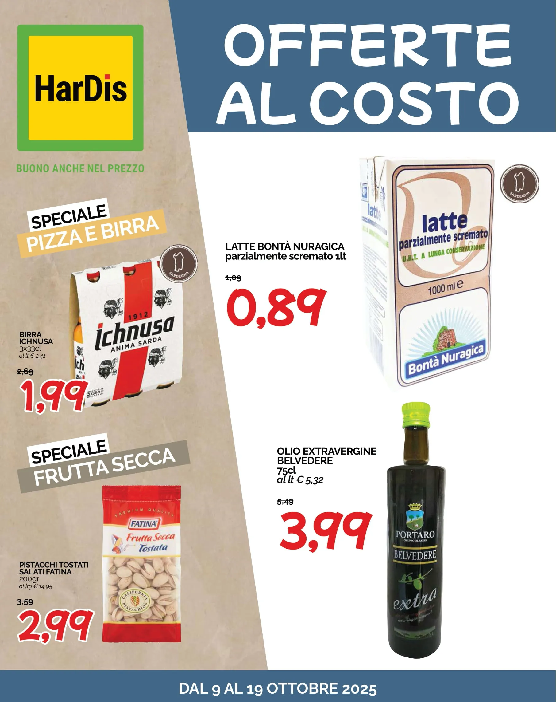 Volantino HarDis Offerte al Costo dal 9 al 19/10/2025