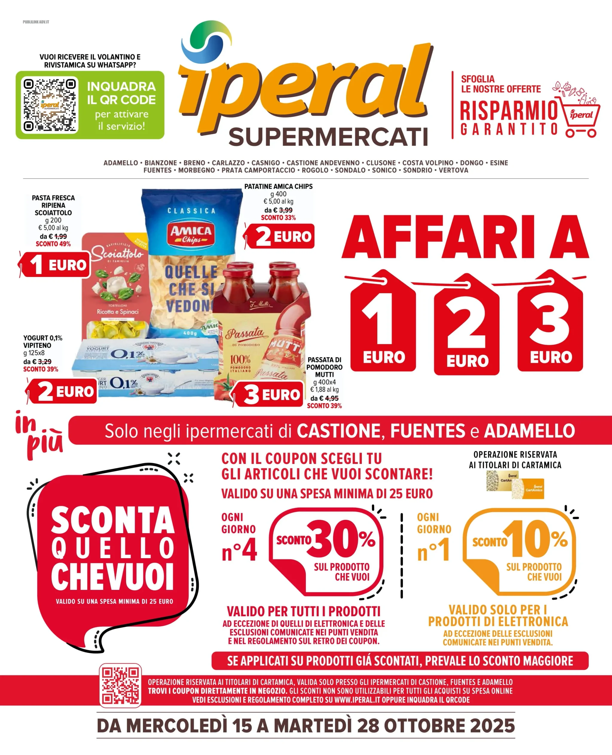Volantino Iperal Affari a 1€ 2€ 3€ dal 15 al 28/10/2025