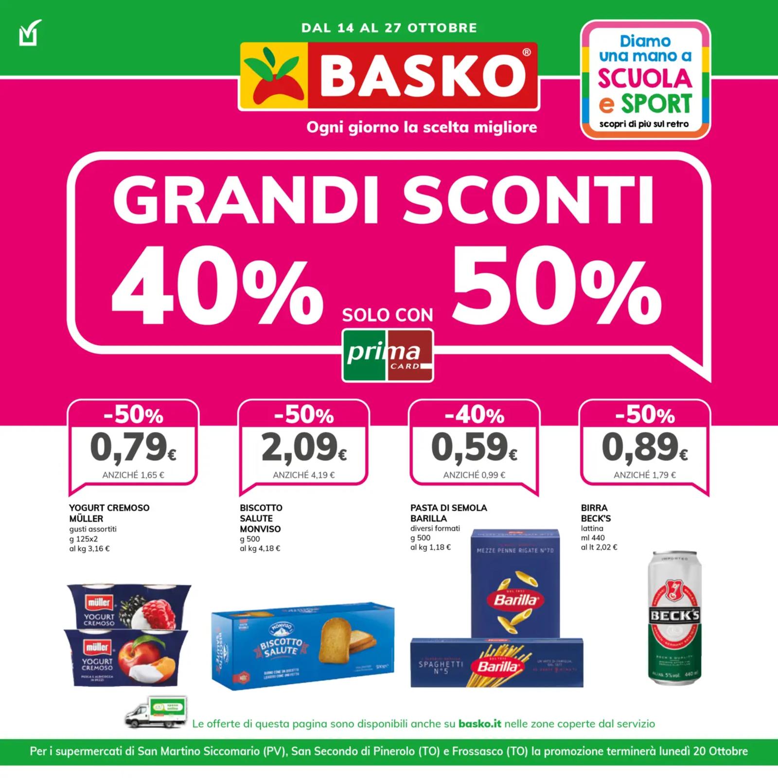 Volantino Basko Grandi Sconti 40% 50% dal 14 al 27/10/2025