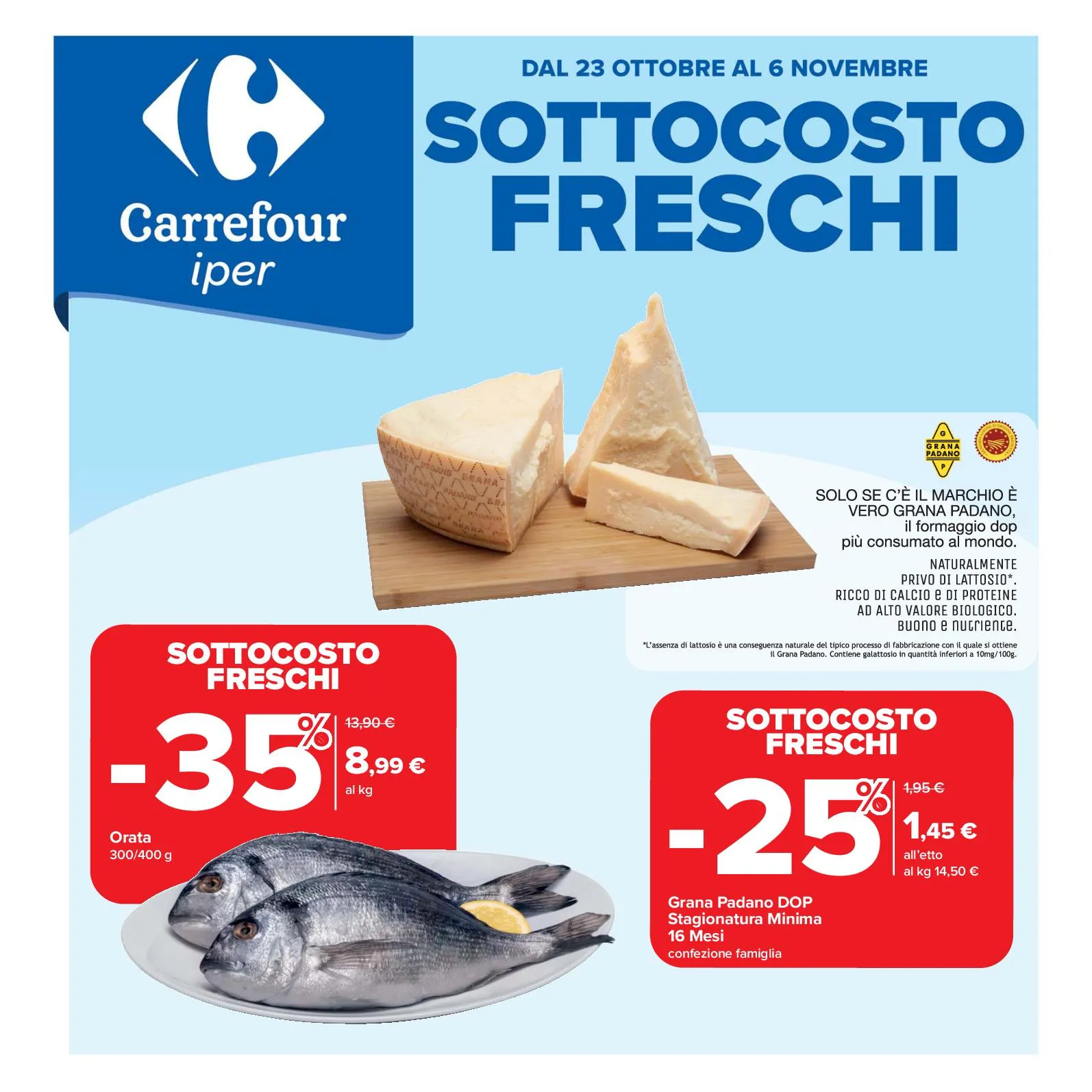 Volantino Carrefour Sottocosto Freschi fino al 6/11 dal 23/10/2025
