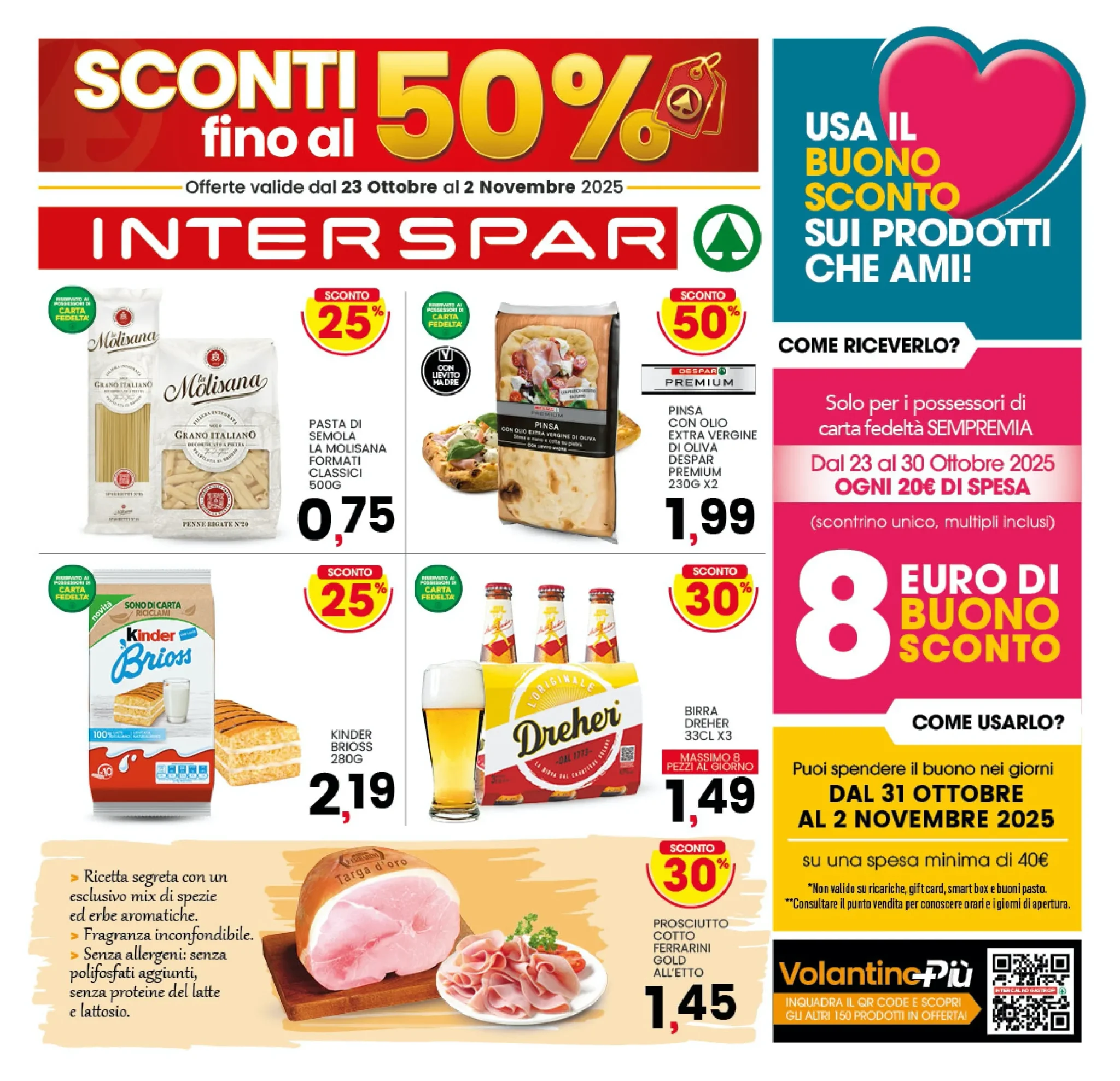 Volantino Interspar Sconti fino al 50% valido dal 23/10 al 2/11/2025