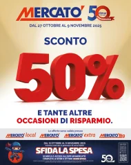 Volantino Mercatò Sconto 50% dal 27/10 al 9/11/2025