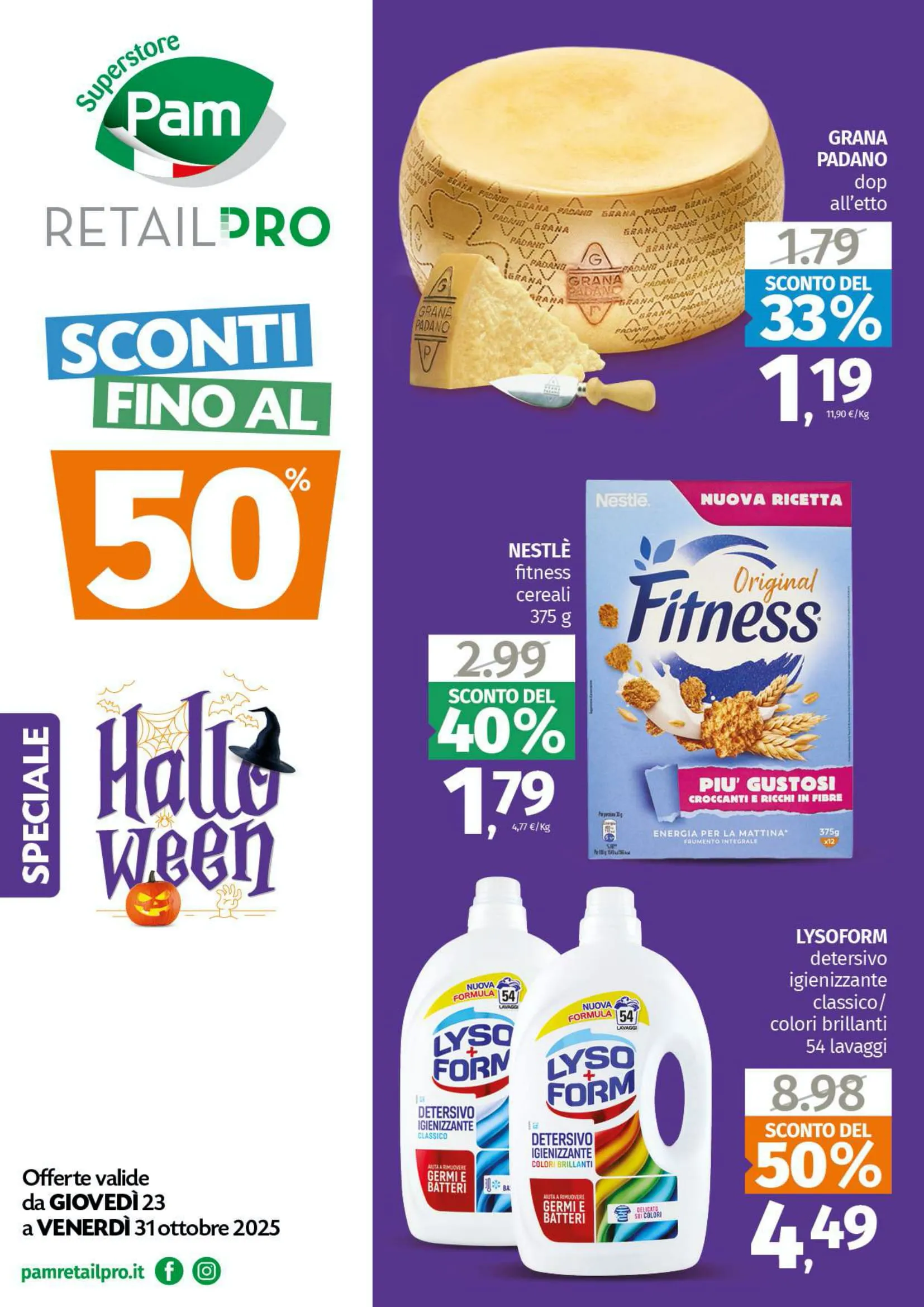 Volantino Pam Superstore Sconti fino al 50% dal 23 al 31/10/2025