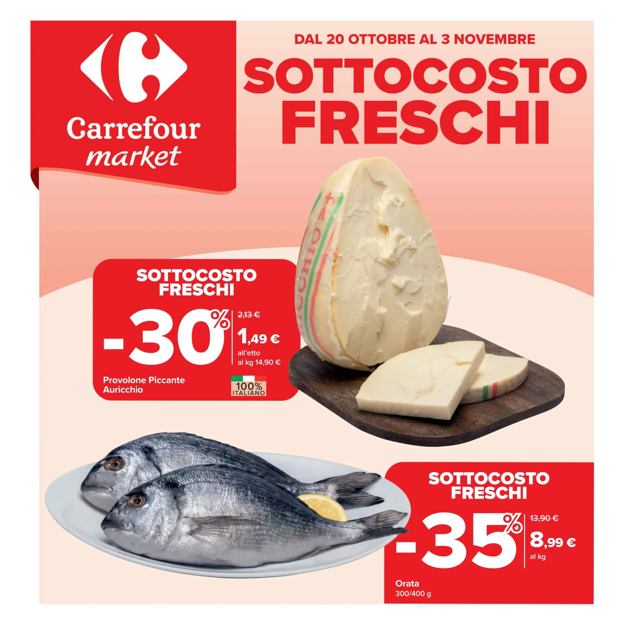 Volantino Carrefour Market Sottocosto Freschi fino al 3/11/2025