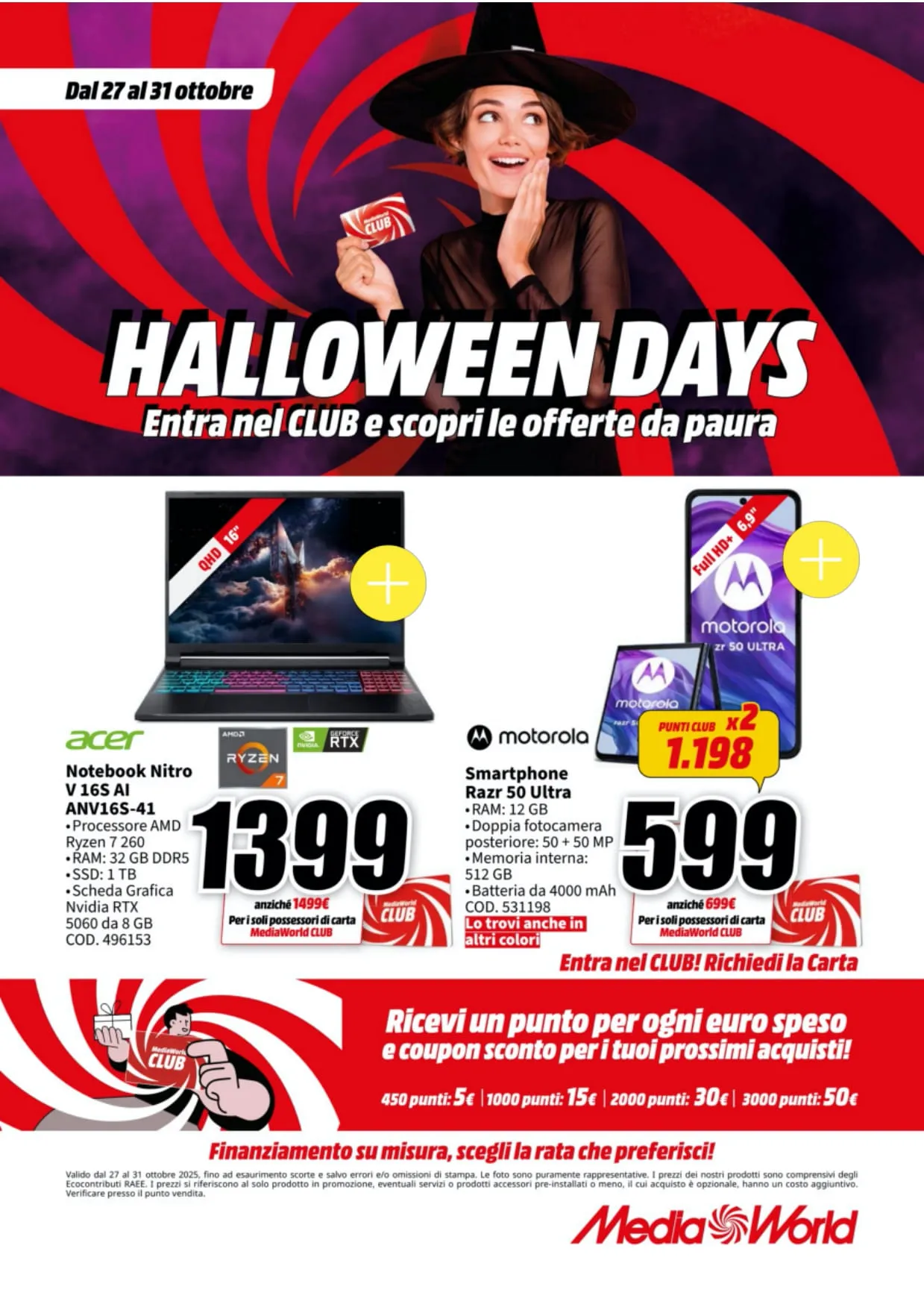 Volantino MediaWorld Halloween Days dal 27 al 31/10/2025