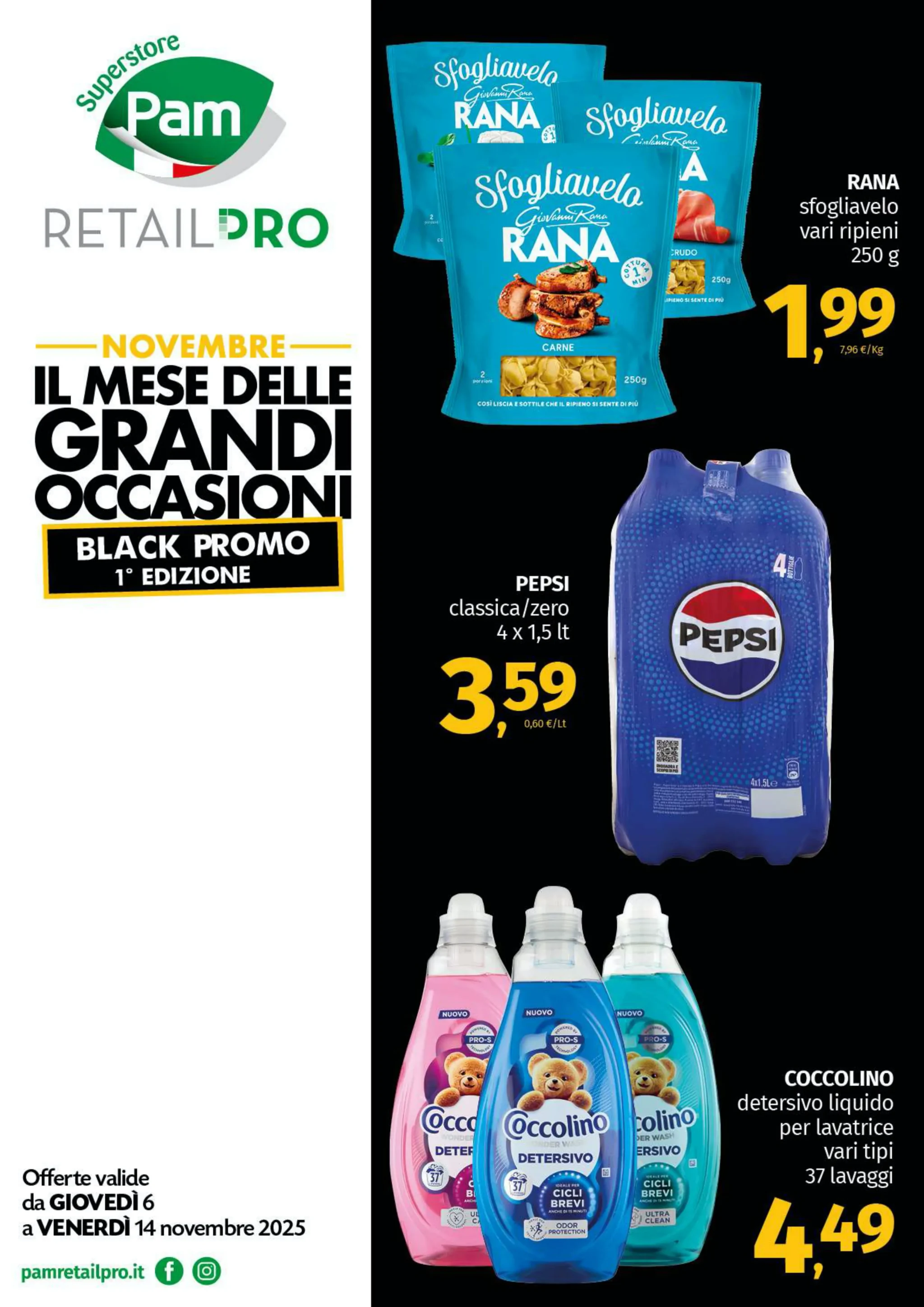 Volantino Pam Black Promo 1 Edizione dal 6 al 14/11/2025