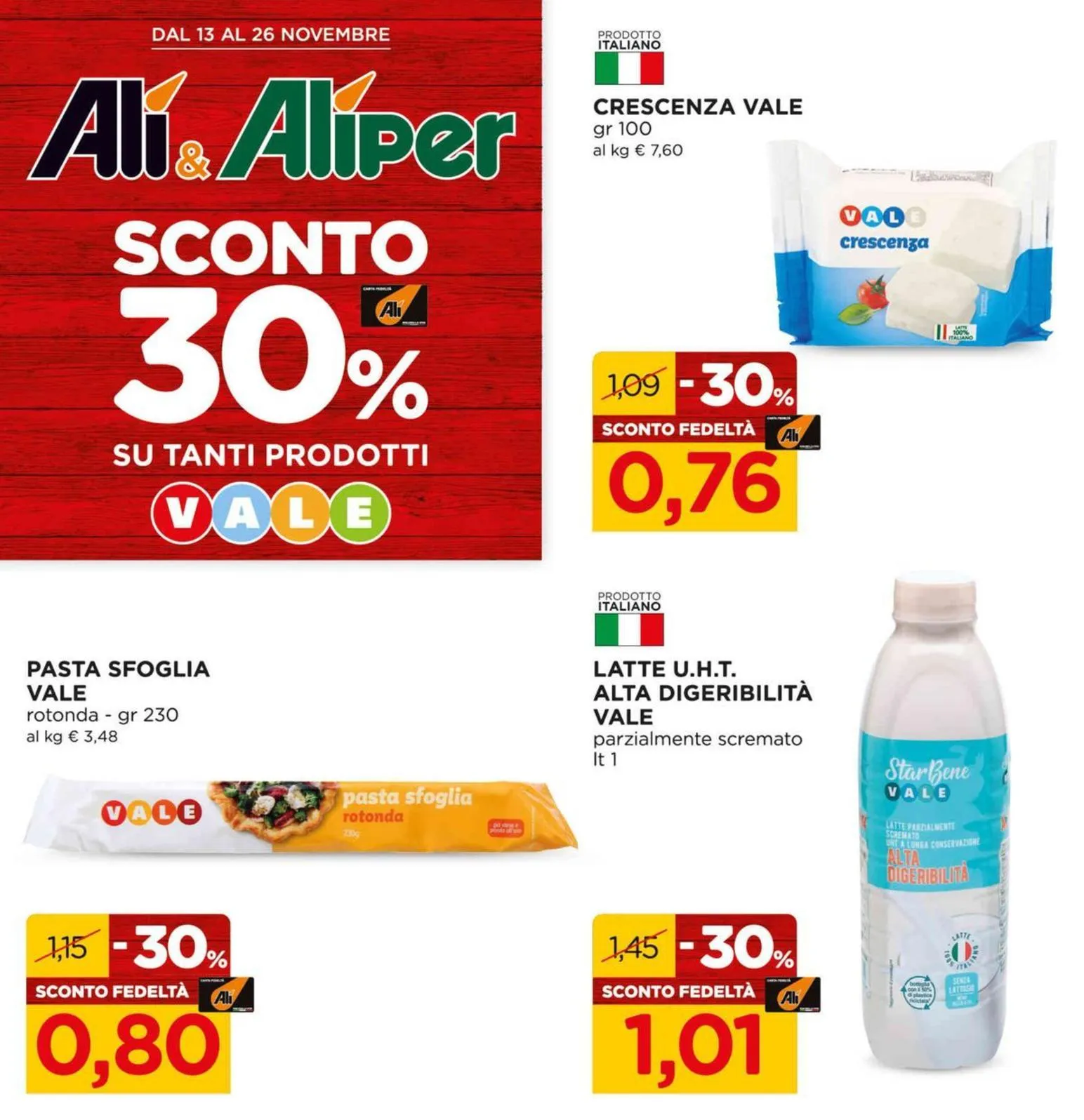 Volantino Alì e Aliper Sconto 30% dal 13 al 26/11/2025
