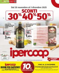 Volantino Ipercoop Sconti 30% 40% 50% dal 20/11 al 3/12/2025