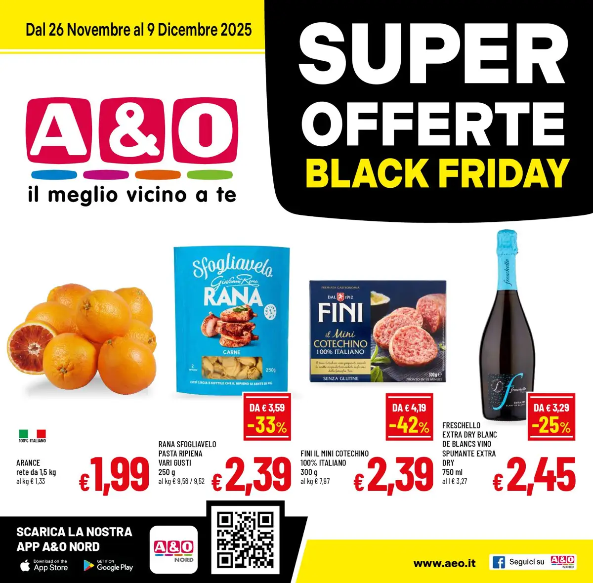Volantino A&O Offerte Black Friday dal 26/11 al 9/12/2025