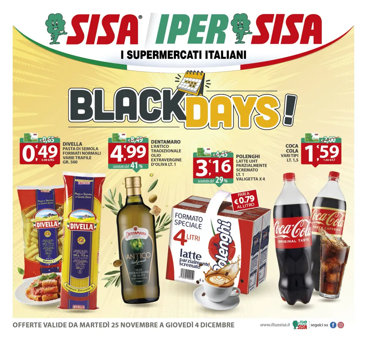Volantino Sisa Black Days dal 25/11 al 4/12/2025