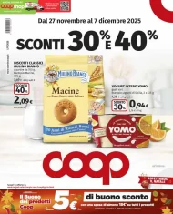 Volantino Coop Sconti 30% e 40% dal 27/11 al 7/12/2025
