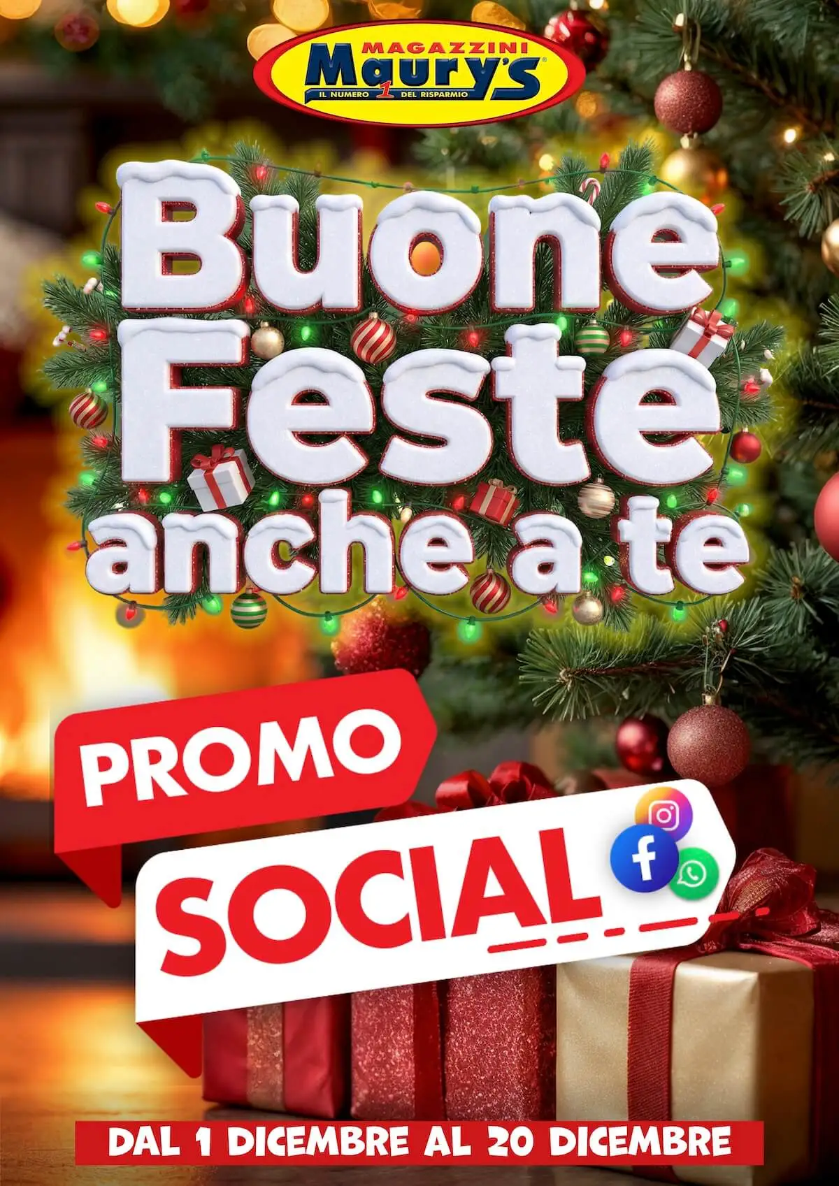 Maury’s Promo Social Buone Feste: volantino dal 1 al 20/12/2025