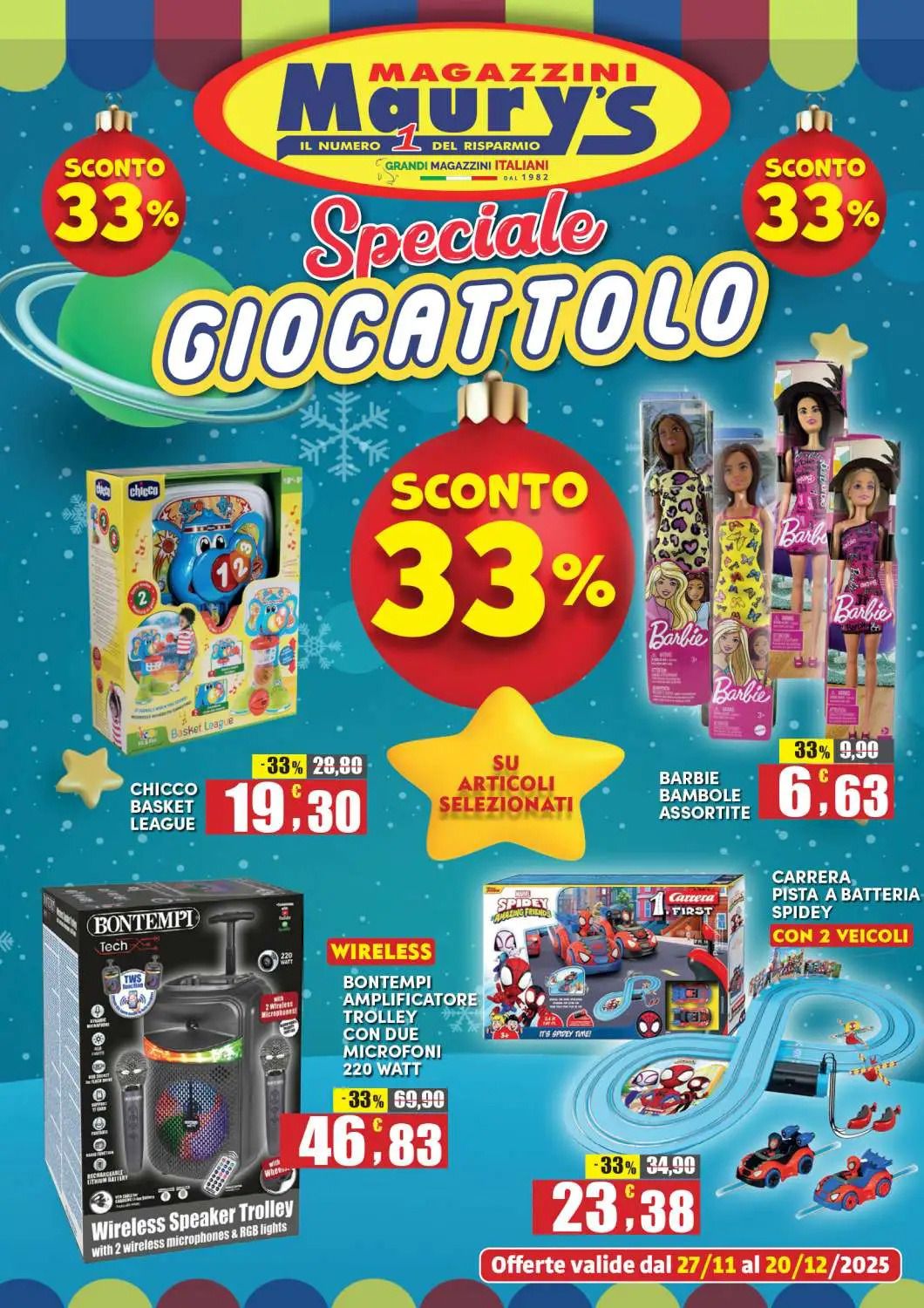 Volantino Maury’s Speciale Giocattoli fino al 20/12/2025