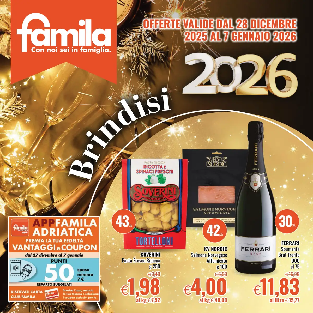 Volantino Famila Offerte Anno Nuovo dal 28/12/2025 al 7/01/2026