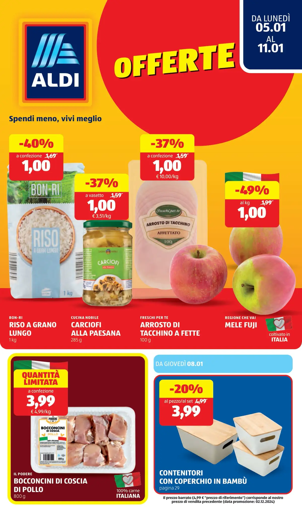 Volantino Aldi Offerte 1€ fino all’11 dal 5/01/2026