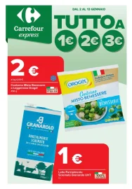 Volantino Carrefour Express Tutto a 1€ 2€ 3€ dal 2 al 13/01/2025