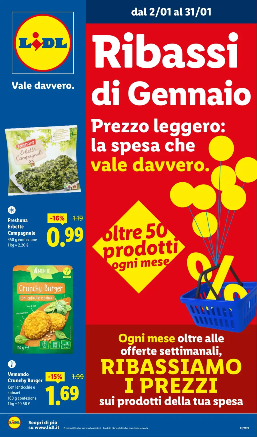 Volantino Lidl Ribassi di Gennaio dal 2 al 31/01/2026