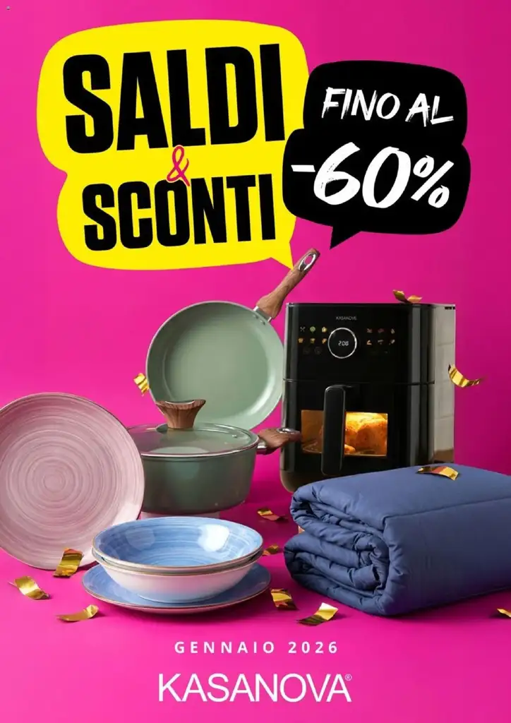 Volantino Kasanova Saldi e Sconti fino al 60% di Gennaio 2026