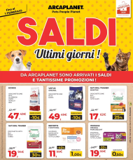 Volantino Arcaplanet Saldi Ultimi Giorni dal 21/01 al 1/02/2026