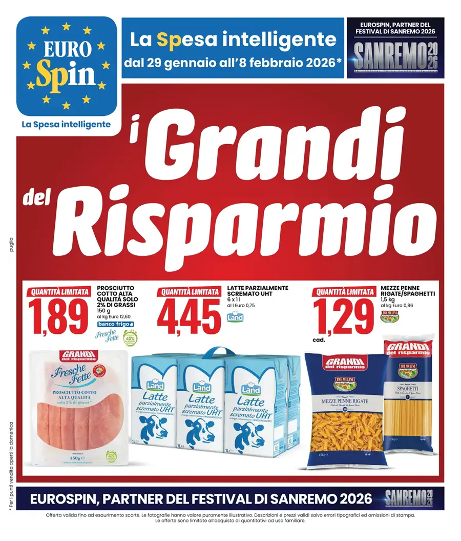 Volantino Eurospin I Grandi del Risparmio dal 29/01 all’8/02/2026