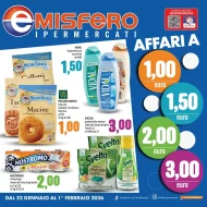 Volantino Emisfero Affari a 1€ 1.50€ 2€ 3€ dal 22/01 al 1/02/2026