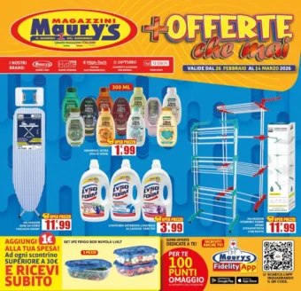 Volantino Maury’s Più Offerte che Mai dal 26/02 al 14/03/2026