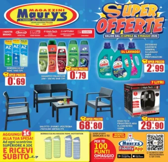 Volantino Maury’s Super Offerte dal 23/04 al 9/05/2026