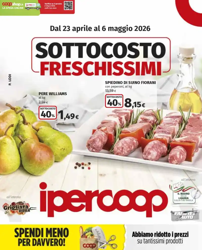Volantino Ipercoop Sottocosto Freschissimi dal 23/4 fino al 6/5/2026
