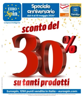 Volantino Eurospin Sconto del 30% fino al 10/5 dal 4/5/2026